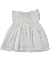 Rochita eleganta bebe, Sunny, bumbac, broderie, fete, alb